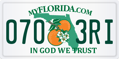 FL license plate 0703RI