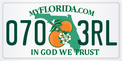FL license plate 0703RL