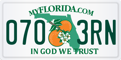 FL license plate 0703RN