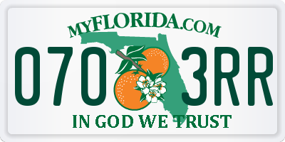 FL license plate 0703RR
