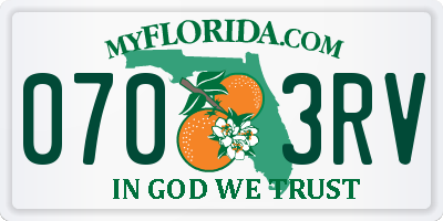 FL license plate 0703RV