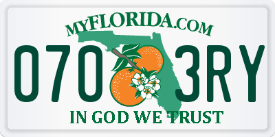 FL license plate 0703RY