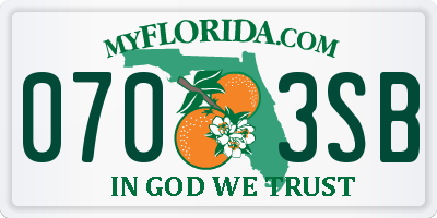FL license plate 0703SB