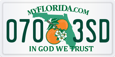 FL license plate 0703SD