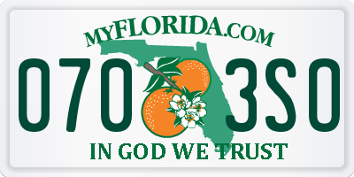 FL license plate 0703SO