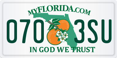 FL license plate 0703SU