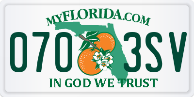 FL license plate 0703SV