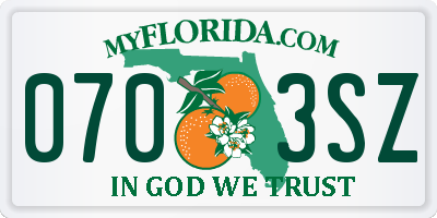 FL license plate 0703SZ
