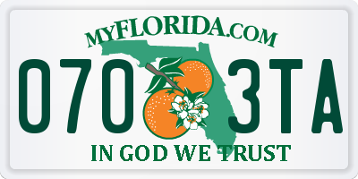 FL license plate 0703TA