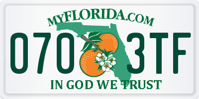 FL license plate 0703TF