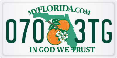 FL license plate 0703TG