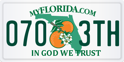 FL license plate 0703TH