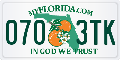 FL license plate 0703TK