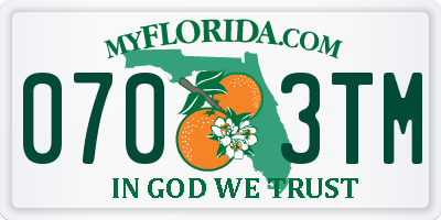FL license plate 0703TM