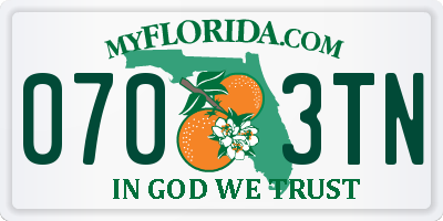 FL license plate 0703TN