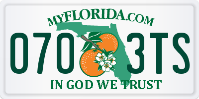 FL license plate 0703TS