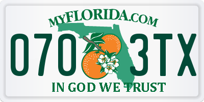 FL license plate 0703TX