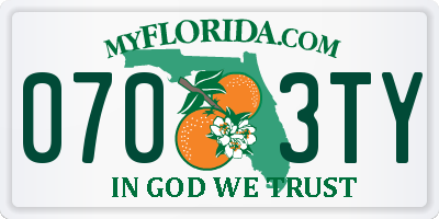 FL license plate 0703TY