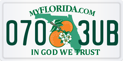 FL license plate 0703UB
