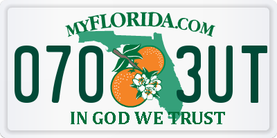 FL license plate 0703UT