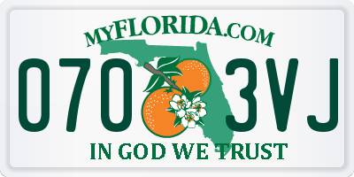 FL license plate 0703VJ