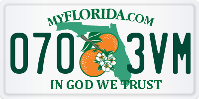 FL license plate 0703VM