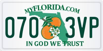 FL license plate 0703VP