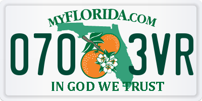 FL license plate 0703VR