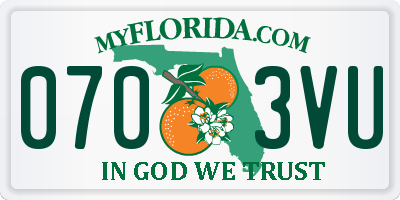 FL license plate 0703VU