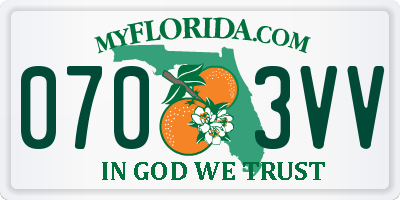 FL license plate 0703VV