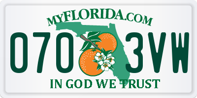 FL license plate 0703VW
