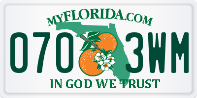 FL license plate 0703WM