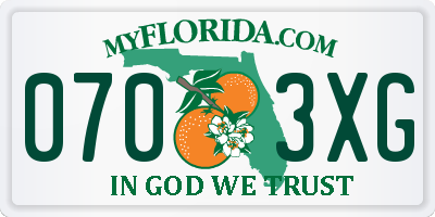 FL license plate 0703XG