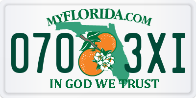 FL license plate 0703XI