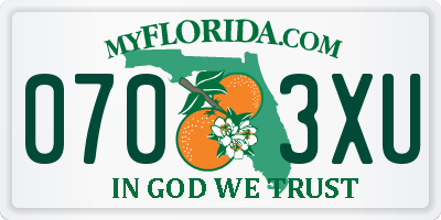 FL license plate 0703XU