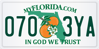 FL license plate 0703YA
