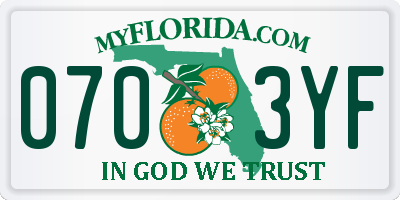 FL license plate 0703YF