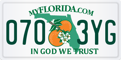 FL license plate 0703YG
