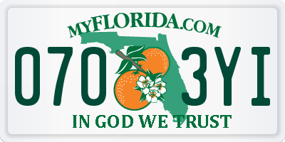 FL license plate 0703YI
