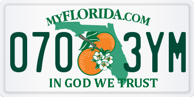 FL license plate 0703YM