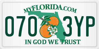 FL license plate 0703YP