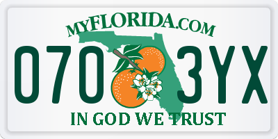FL license plate 0703YX