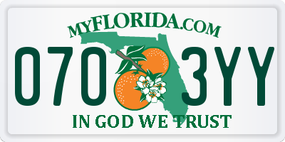 FL license plate 0703YY