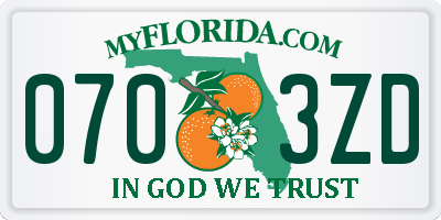FL license plate 0703ZD