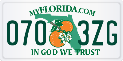 FL license plate 0703ZG