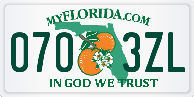 FL license plate 0703ZL