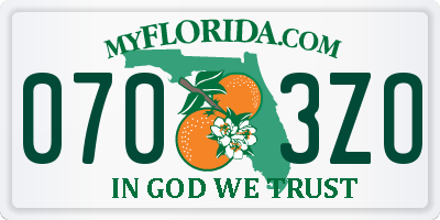 FL license plate 0703ZO
