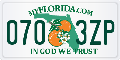 FL license plate 0703ZP