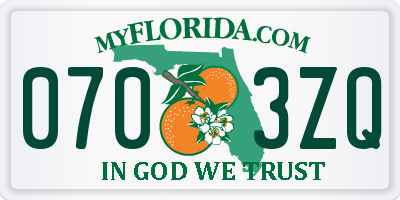 FL license plate 0703ZQ