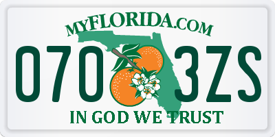FL license plate 0703ZS